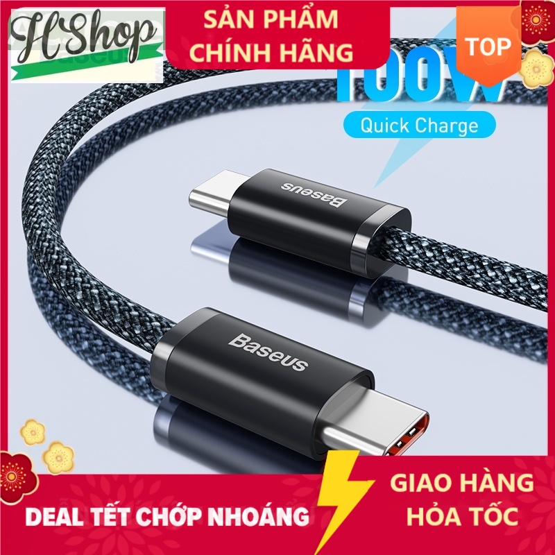 Dây cáp sạc nhanh PD Baseus 100W từ Type-C sang Type-C tiện dụng cho Laptop điện thoại Tablet Xiaomi