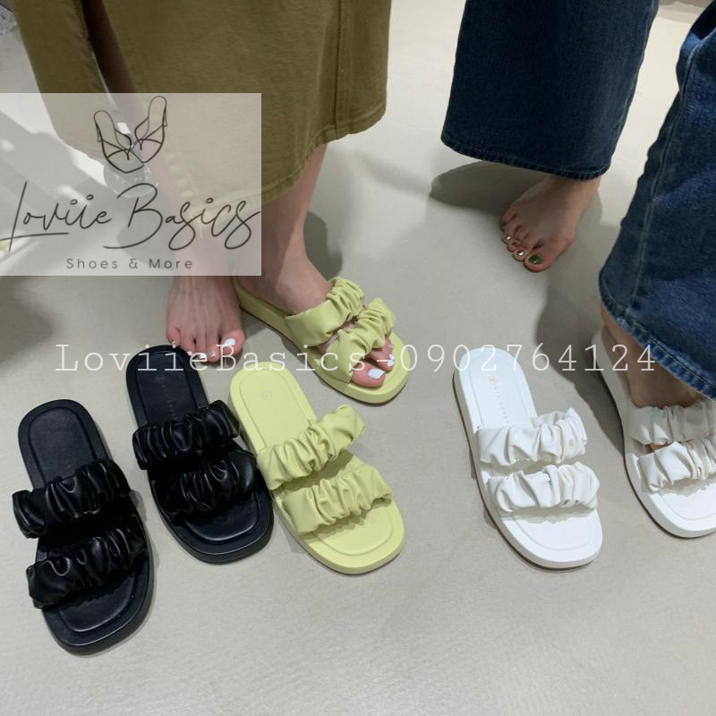 DÉP LÊ LOVIIE BASICS - GUỐC THỜI TRANG QUAI NGANG NHÚNG - DÉP NỮ ĐẾ XUỒNG 3 PHÂN D220403 D220420