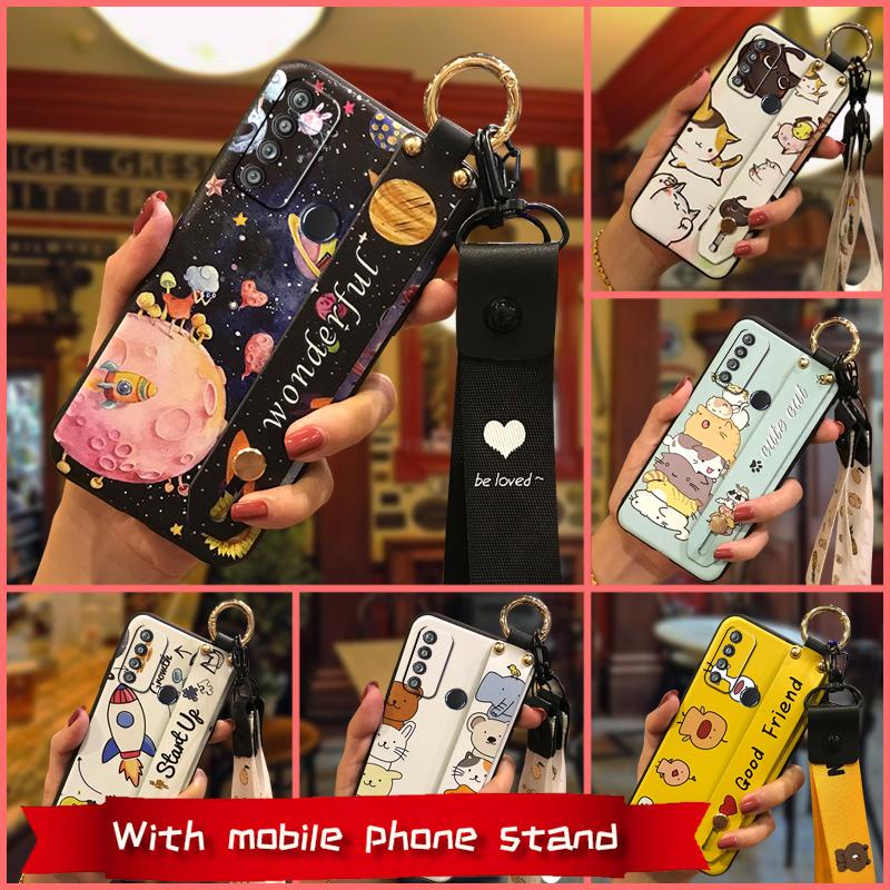 Ốp điện thoại TPU mềm chân đế chống va đập chống nước kèm dây đeo thích hợp cho Vsmart Live4