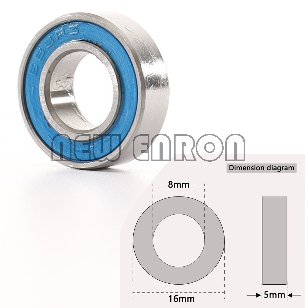 688zz Vòng bi cao su màu xanh lam Vòng bi kín Hình rãnh sâu 8x16x5mm 8 * 16 * 5MM cho tất cả các chế độ RC Ô tô Heli và Máy bay