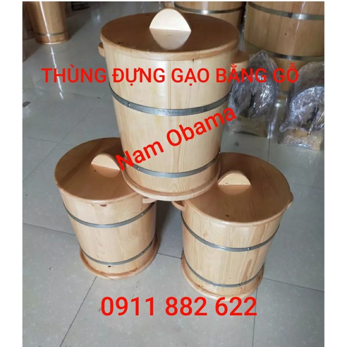 THÙNG ĐỰNG GẠO BẰNG GỖ Loại 20 kg