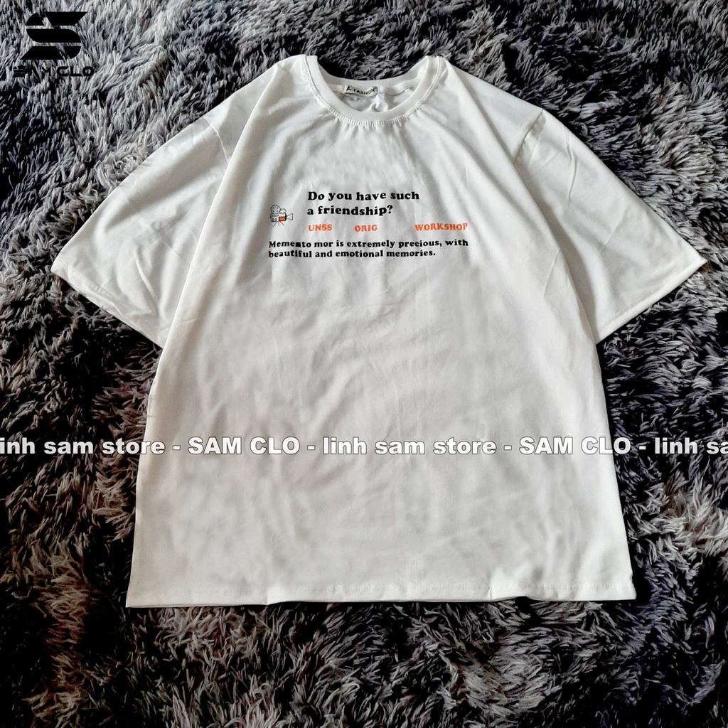 Áo thun tay lỡ nữ  SAM CLO  freesize phông form rộng dáng Unisex - Ulzzang mặc cặp, nhóm, lớp in DÒNG CHỮ UNISUAL FRIEND