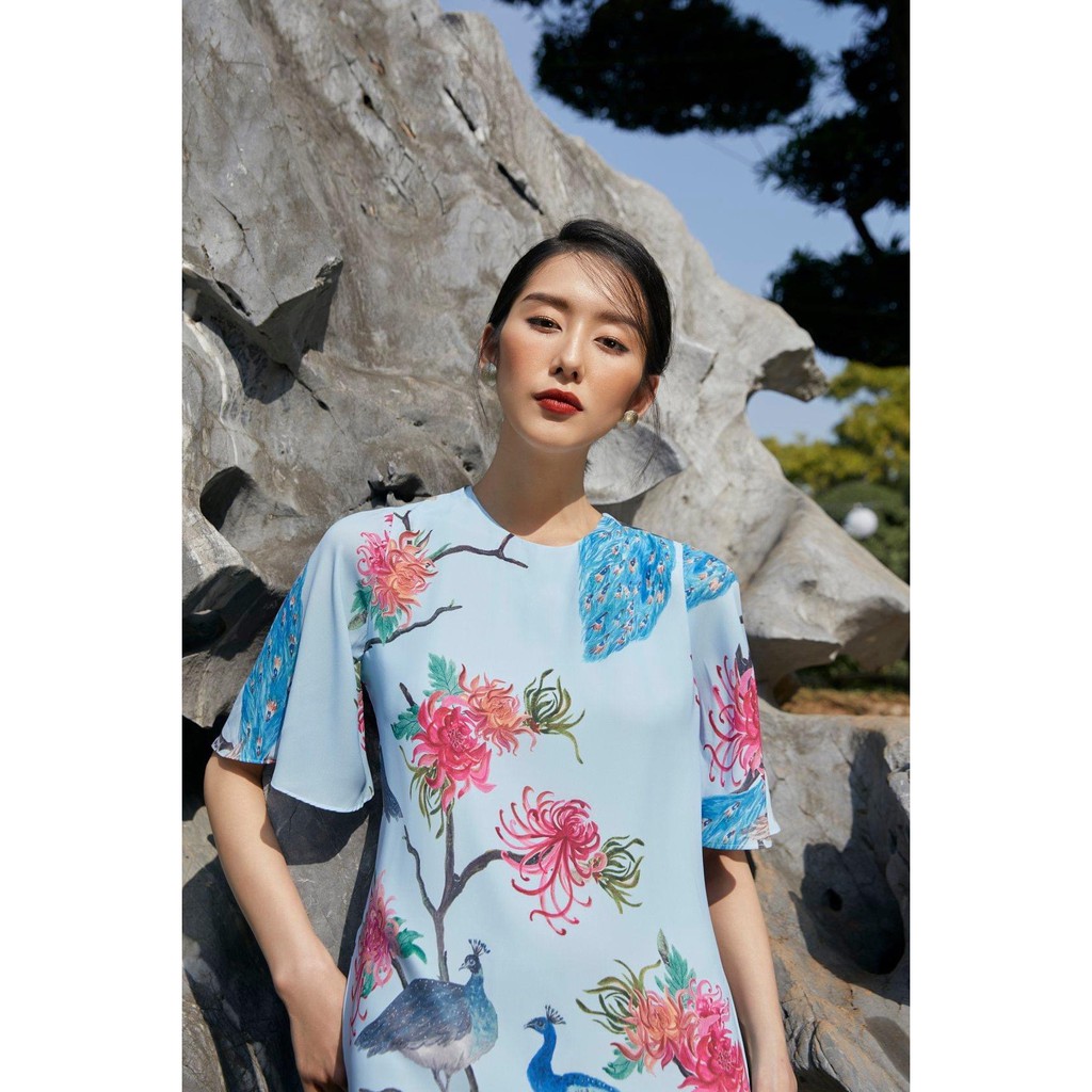 Ceci Cela - Đầm Peacock Dáng Suông Tay Rũ