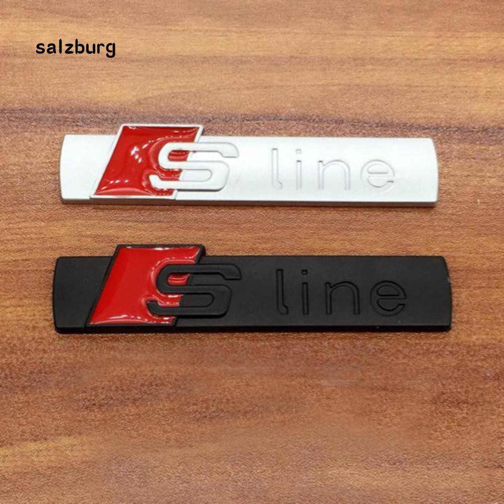 Nhãn dán 3D hình logo Sline trang trí cho xe Audi