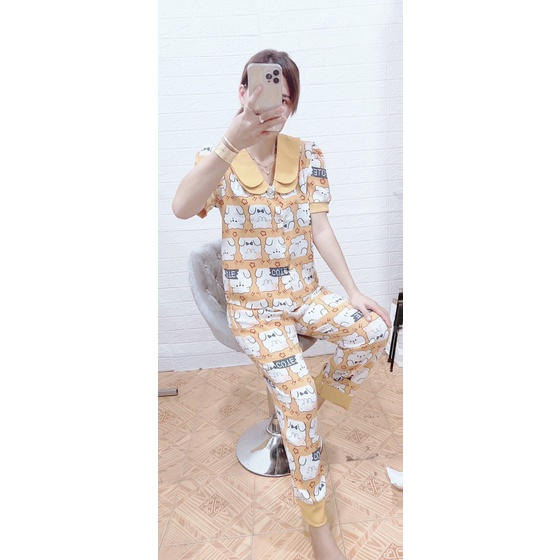 Đồ Bộ Pijama Nữ Lụa Mango Cao Cấp,Tay Ngắn Quần Dài,Chất Vải Mềm Mịn,Siêu Mát MT0422