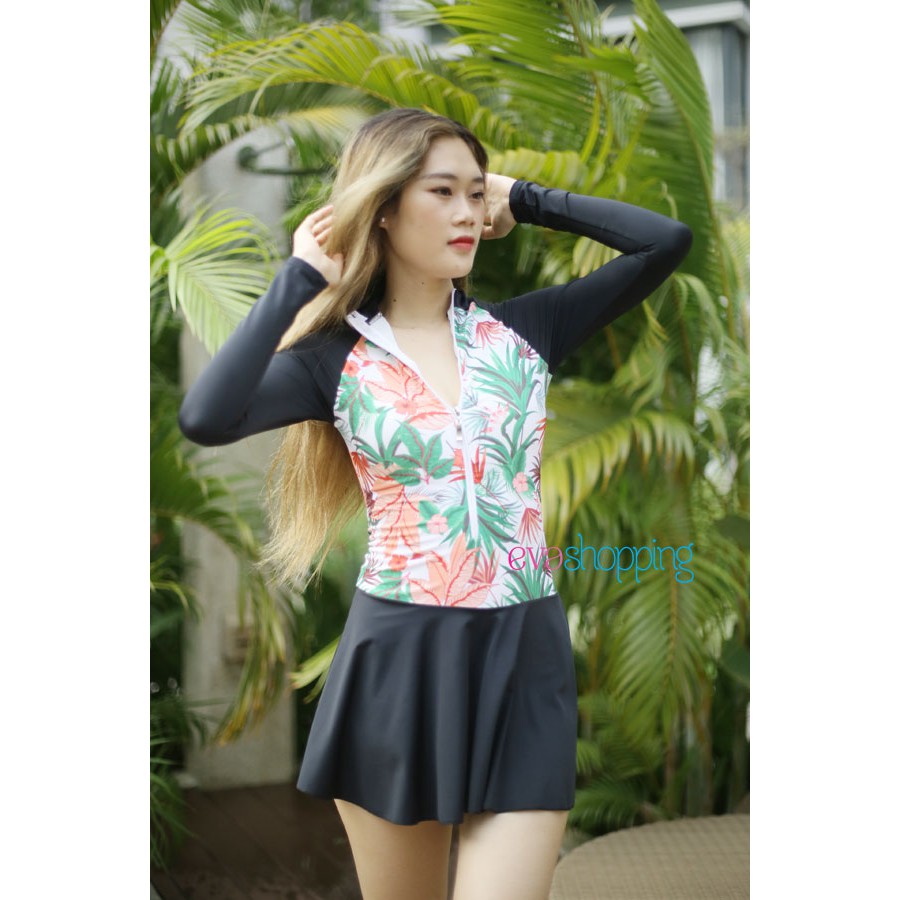 Đồ bơi tay dài liền thân dạng Váy BKN740 | BigBuy360 - bigbuy360.vn