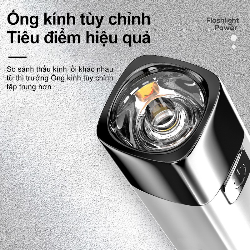 Flashlight USB rechargeable outdoor small flashlight walking type household lighting ABS