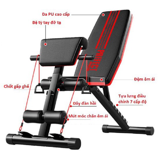 Ghế tập tạ đa năng, tập gym, ghế nằm đẩy tạ , gấp gọn P189 (1 đổi 1 trong 7 ngày)