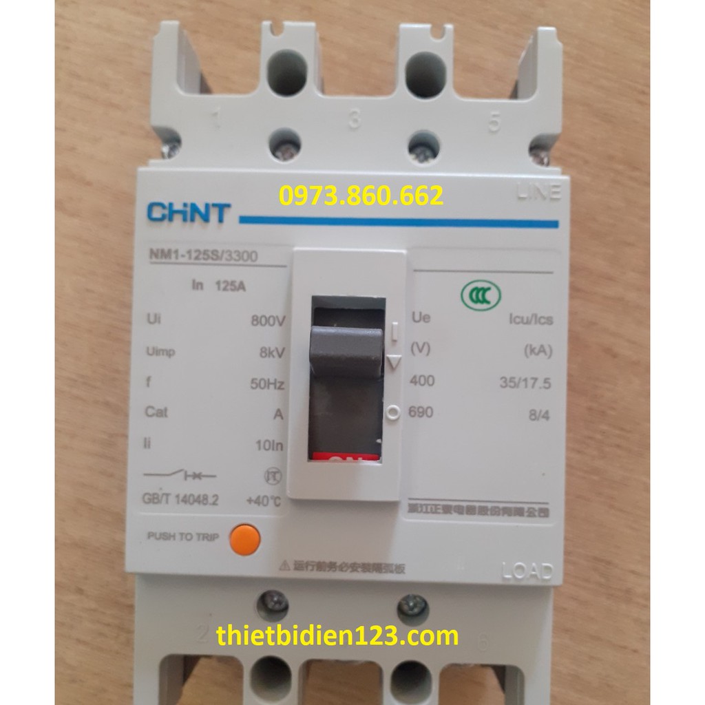 Aptomat CHINT MCCB 3P/4P 100A, 125A - NM1-125S - Attomat 3 pha 100A