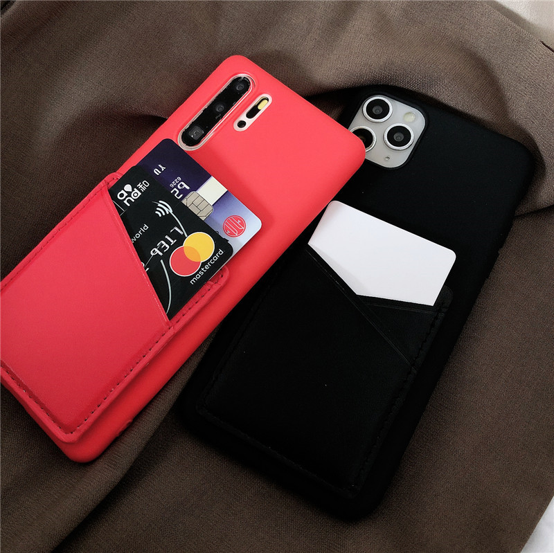 Card case   for iphone 12 12pro 12promax 11 11pro 8 8plus 7p xsmax xr xs x se2020 6s 6plus 5 5s phone case smart cover   silicone soft shell Leather material