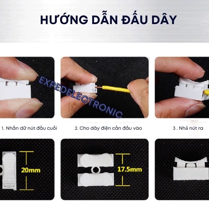 [FreeShip] Hộp 55 cút nối dây điện nhanh 2 đầu cho thiết bị, đèn LED dây dẫn điện