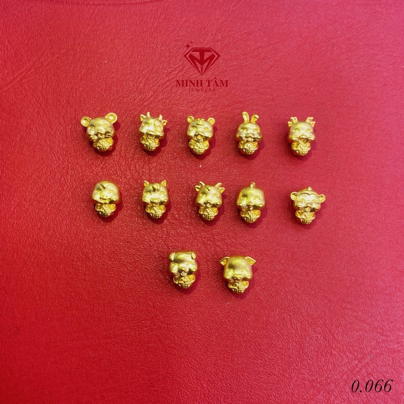 Charm con giáp 24k,Con giáp Au 24k mix vòng tay Minh Tâm Jewelry