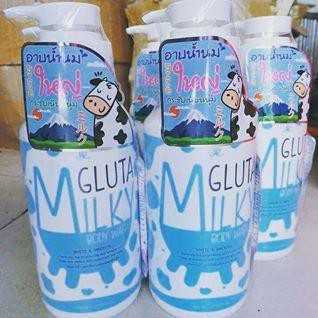 [ Chính Hãng ] [Shopee trợ giá] Sữa tắm con bò Gluta Milky Thái Lan 800ml tặng sữa rửa mặt