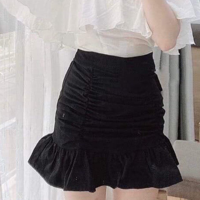 Chân Váy Đuôi Cá Nhún Cạp Cao Có Quần Trong Xinh Xắn Zinti CV07