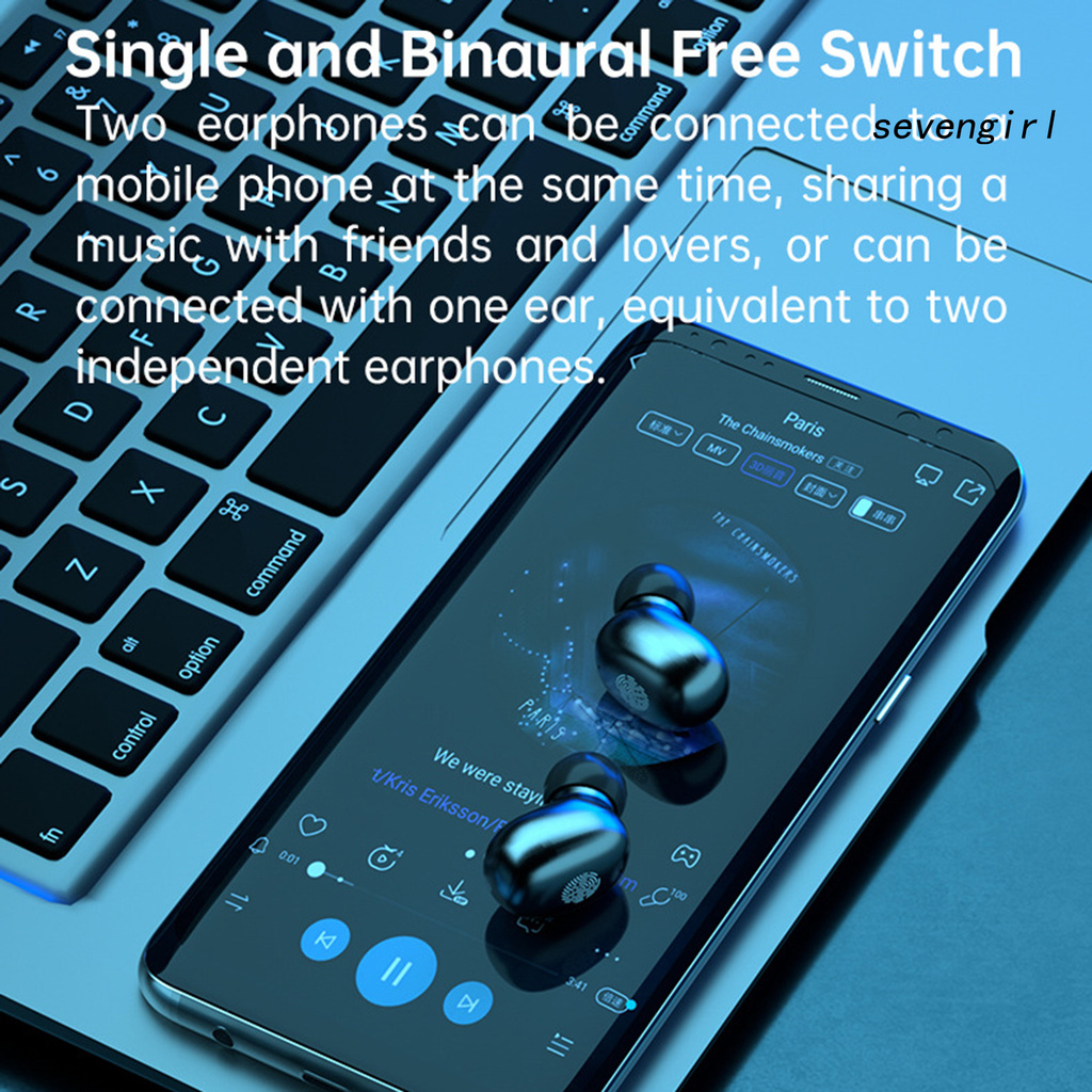 tai nghe không dây Sev-N21 Màn Hình Cảm Ứng Có Đèn Led Kết Nối Bluetooth V5.2