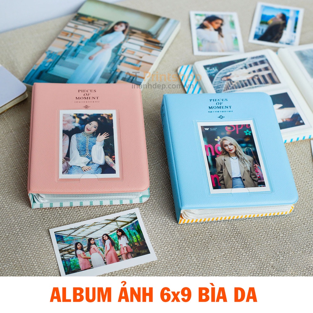 Combo 50 ảnh 6x9 ép lụa + Album ảnh bìa da, bìa họa tiết - Giấy ảnh chính hãng FUJIFILM