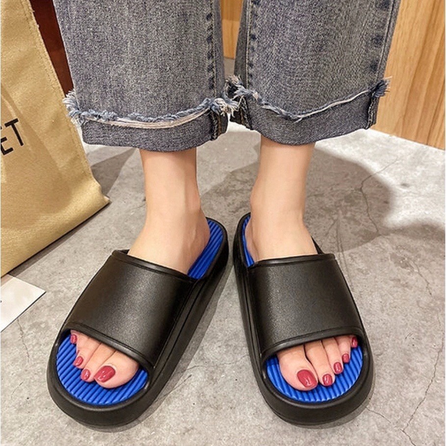 Dép Quai Ngang Nam Nữ Đế Cao 5p Chất Liệu Siêu Nhẹ Không Thấm Nước,Size 36-44