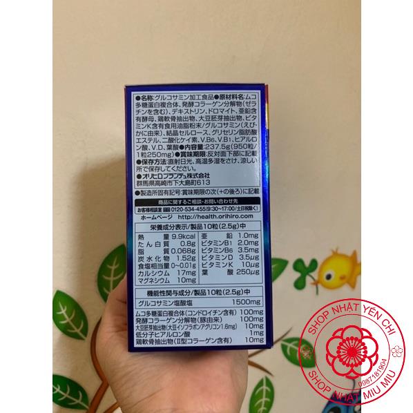 Viên uống bổ xương khớp Glucosamin Orihiro 900 viên và 950 viên Nhật bản