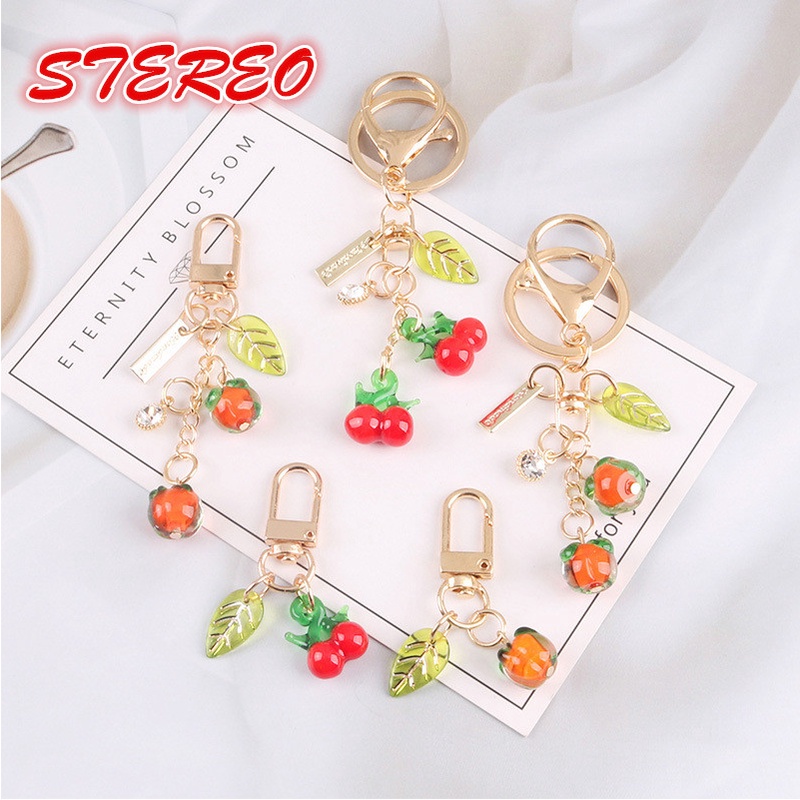 Phụ Kiện Móc Khóa Hình Trái cherry Bằng Nhựa acrylic Dễ Thương