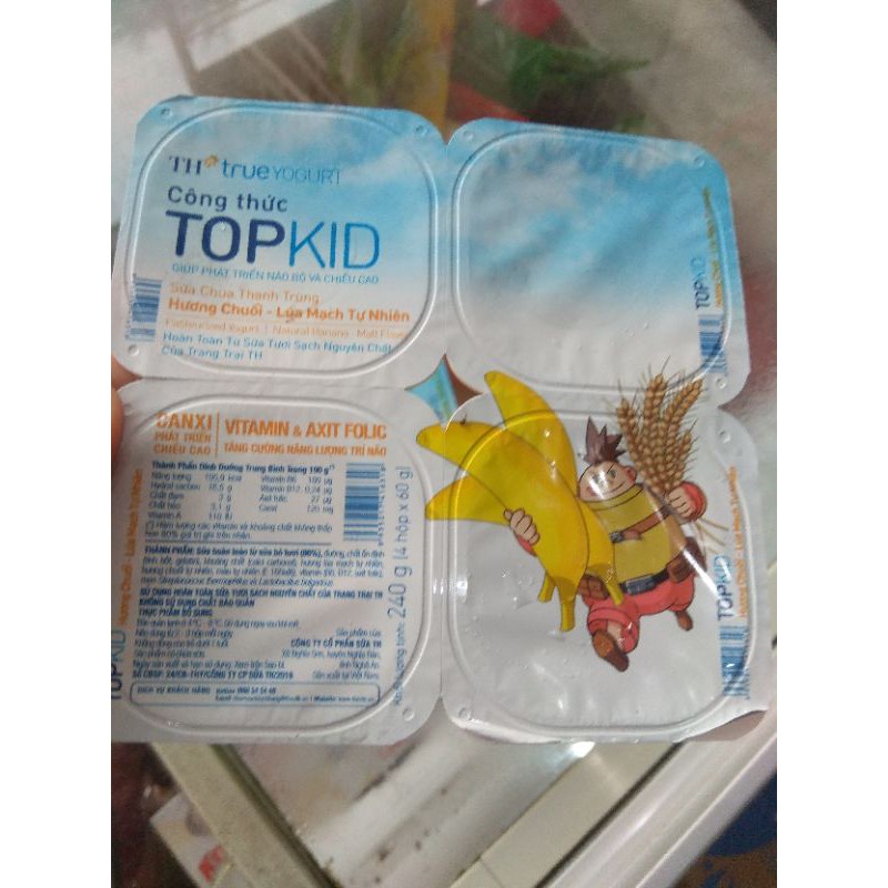 Vỉ 4 hộp sữa chua ăn Topkid TH True Yogurt