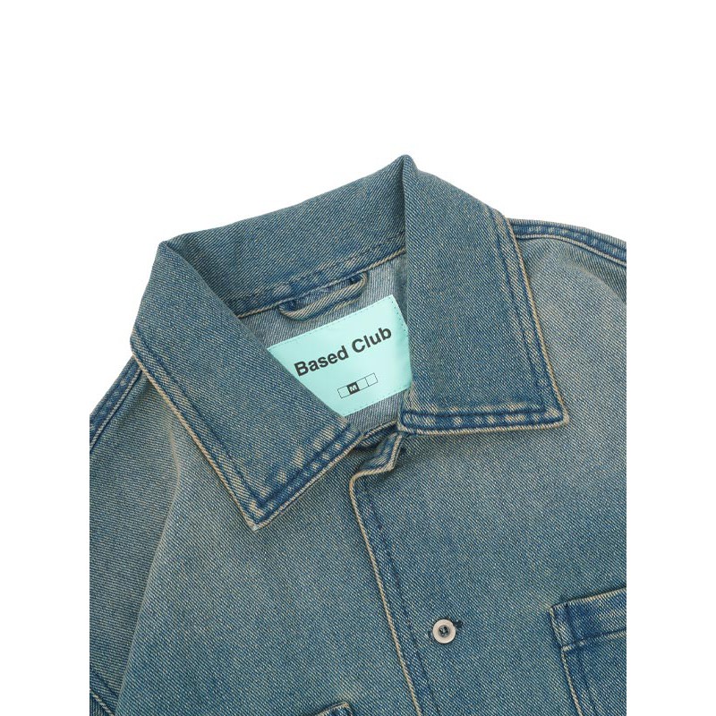 Based Club Vaselina Washing Blue Denim Shirt