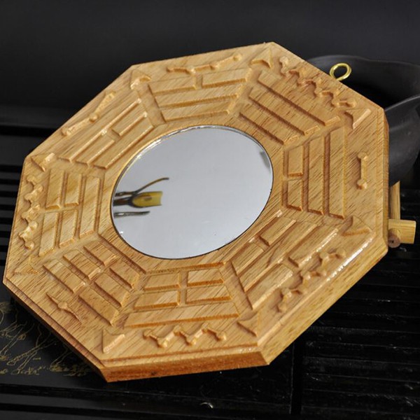 Gương bát quái gỗ đào cầu lồi - Tiên thiên bát quái | BigBuy360 - bigbuy360.vn