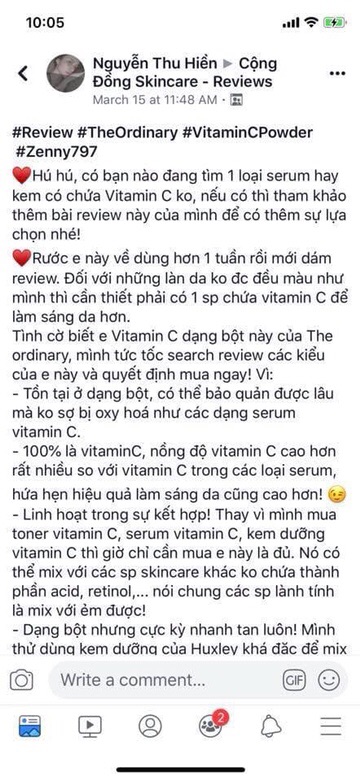 BỘT VITAMIN C THẦN THÁNH THE ORDINARY