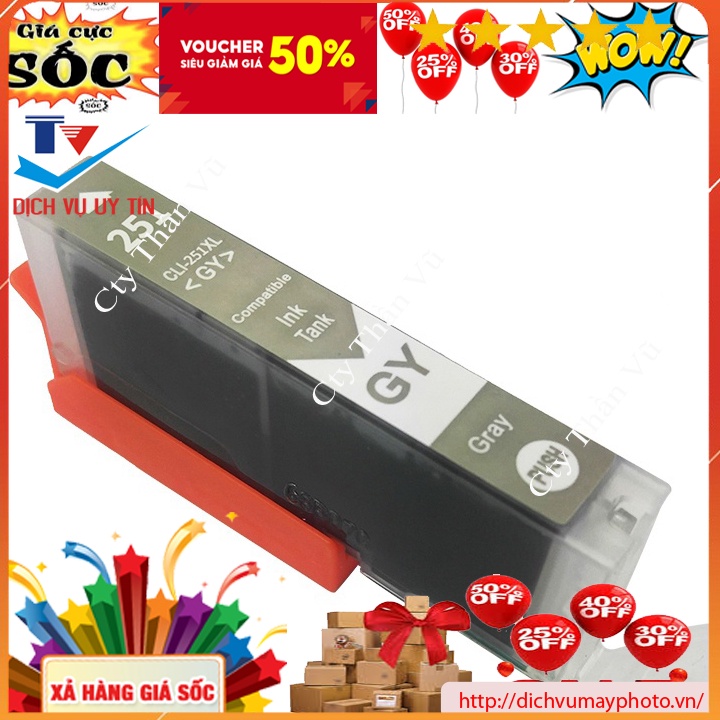 Bộ thỏi mực hàng thay thế chuẩn PGI250 PGI-250 CLI-251 dùng cho máy in canon PIXMA MG5420 MG5422 MG5520 MG5522 MG6420