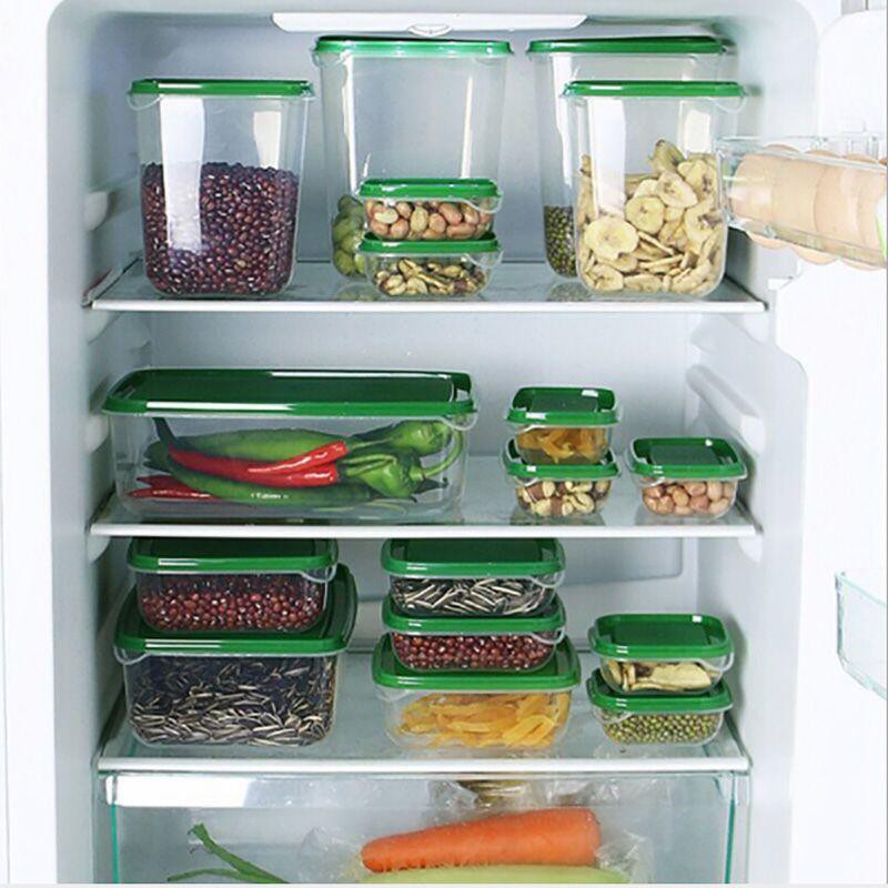 Bộ 17 Hộp Đựng Thức Ăn, Thực Phẩm Bảo Quản Tủ Lạnh Đủ Kích Cỡ