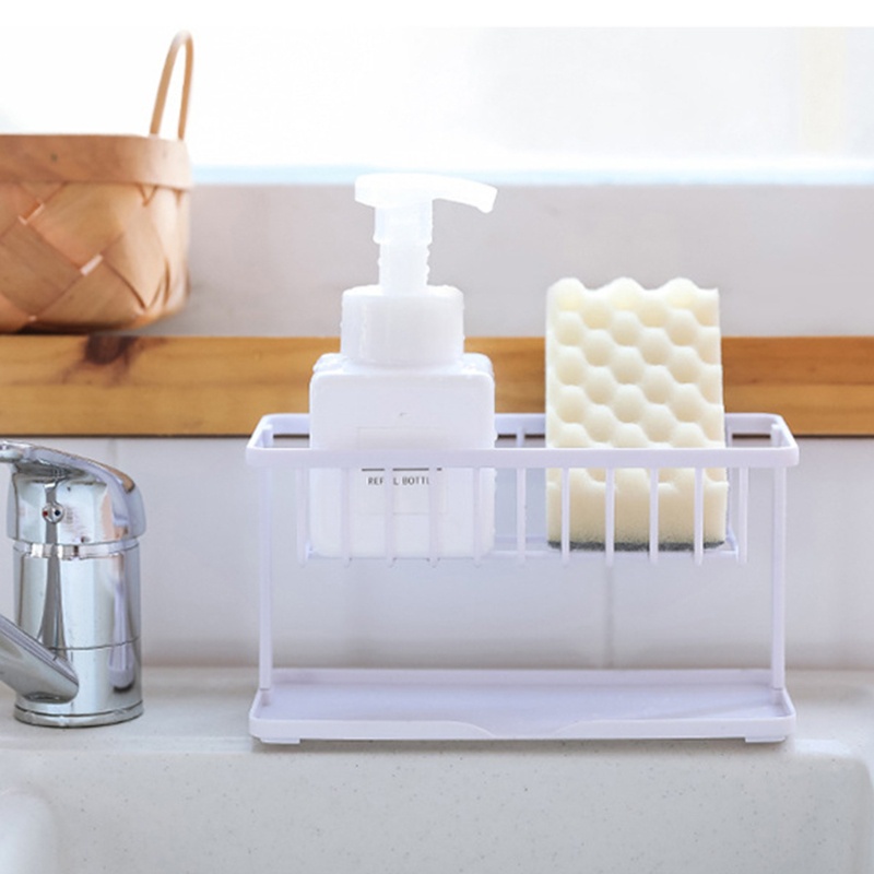 Giá Đỡ Xà Phòng Mút Rửa Chén Hai Tầng Ráo Nước Sắp Xếp Gọn Gàng Cho Nhà Bếp