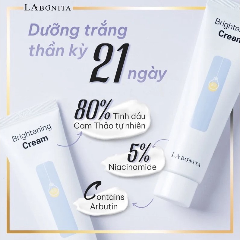 Kem Dưỡng Ẩm Sáng Da &amp; Phục Hồi Da La Bonita Brightening Tone Up, Vital Hyaluronic Acid Cream