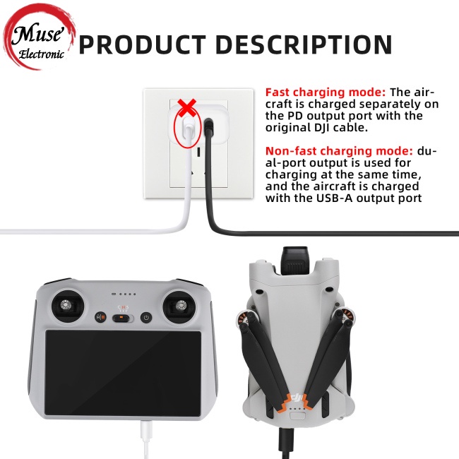 Đầu Sạc Nhanh Qc3.0 Usb Pd Kép 30w Cho Dji Mini 2 / 3pro