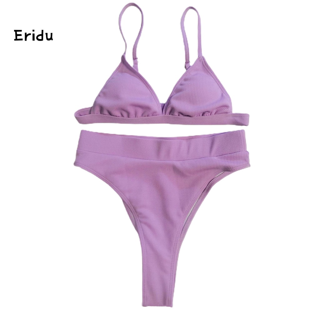 erin High Elasticity Women Swimsuit High Waist Deep V-neck Bikini Bathing Suit Stretchy for Swimming