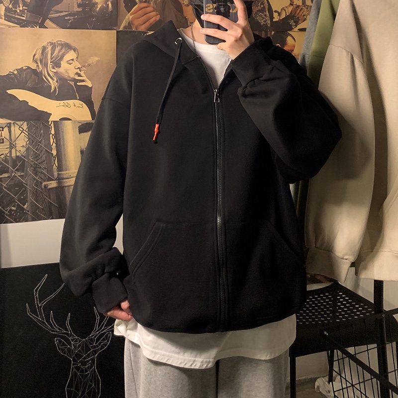 Áo khoác IFNICEFUTURE dáng rộng túi áo kangaroo thời trang mùa Thu cho nam nữ