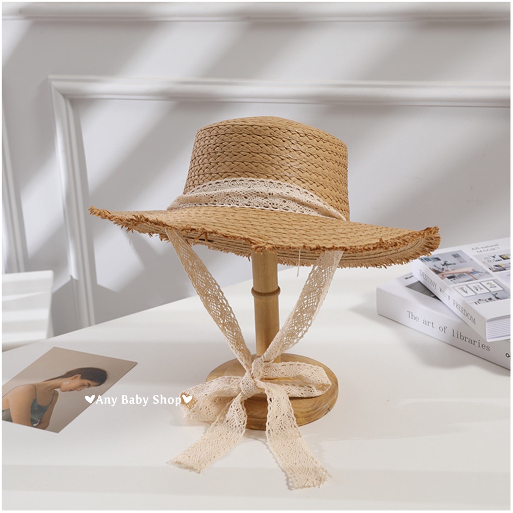 Nón cối phối nơ ren dài tiểu thư cho mùa hè cực hot siêu xinh ❣❣