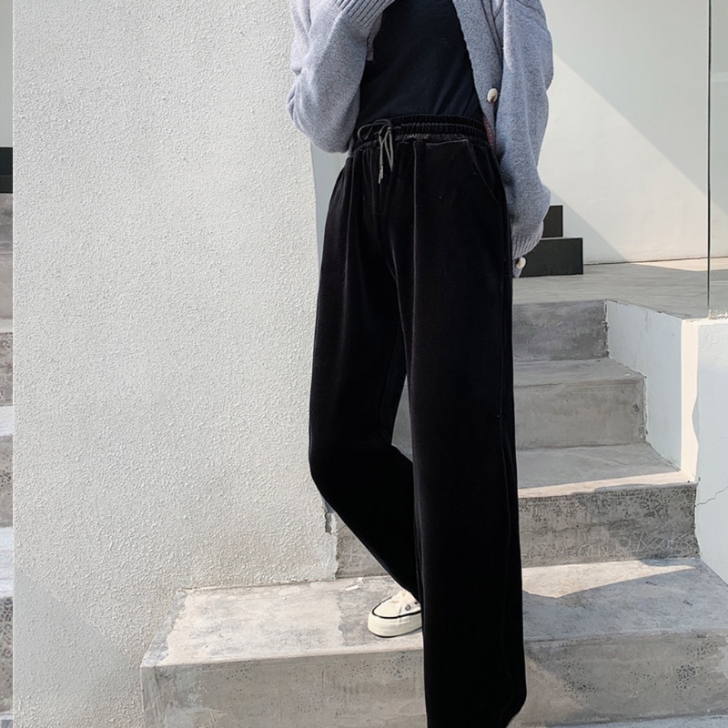 Quần Nhung Ống Loe Lưng Cao Màu Sắc Thời Trang Cho Nữ