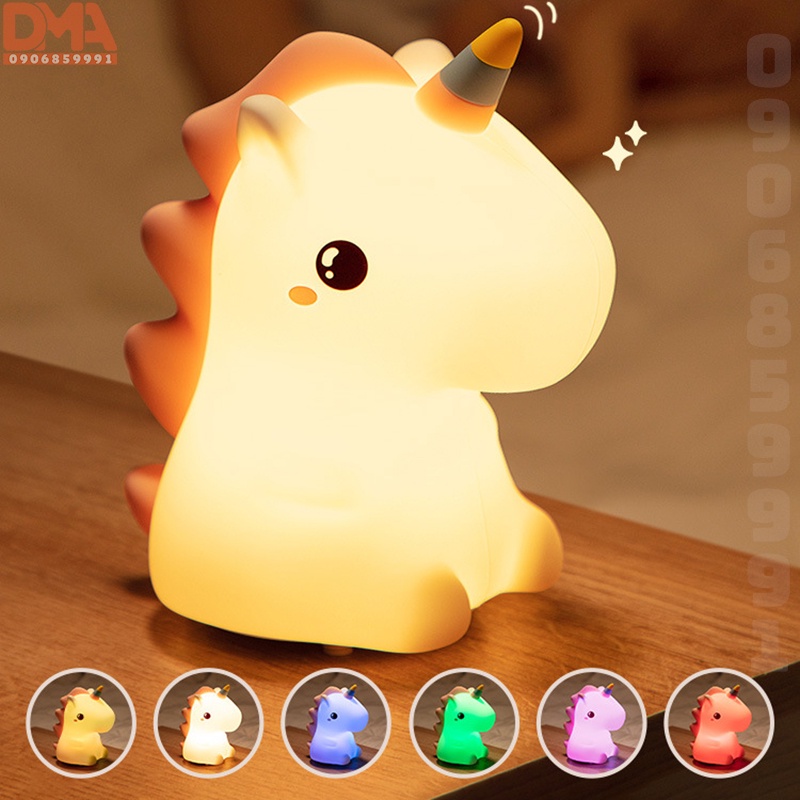 Đèn ngủ trang trí,đèn led silicon cảm ứng Unicorn