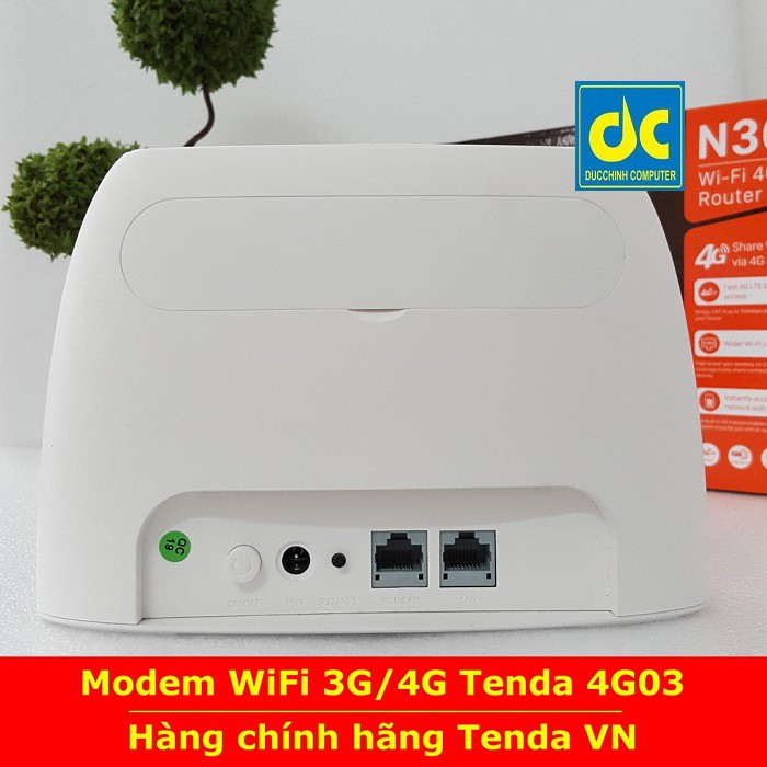 Bộ Phát WiFi dùng Sim 4G LTE Tenda 4G03 (Anten Ngầm) - Hàng Chính Hãng Bảo Hành 2 Năm