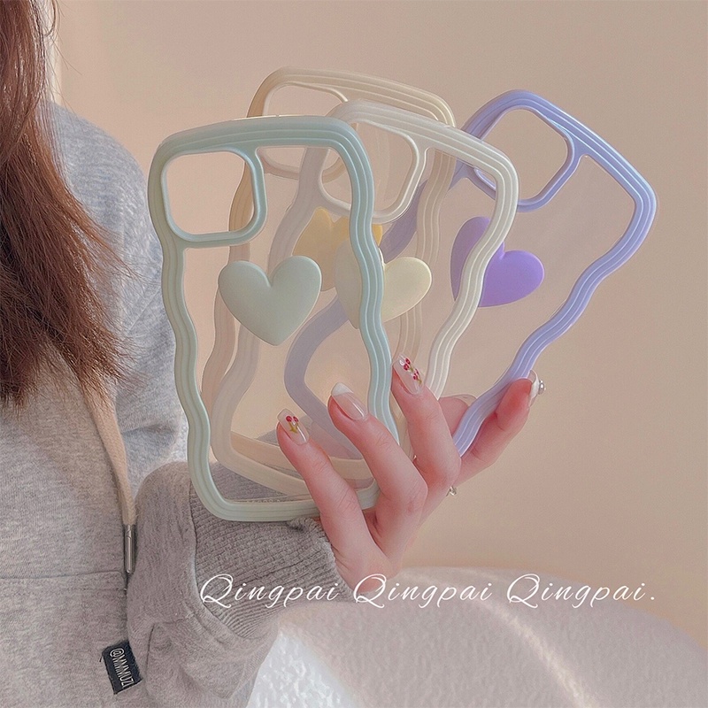 Ốp Điện Thoại Mềm Trong Suốt Họa Tiết Trái Tim Cho iphone  14 pro max 11 12 13 pro max mini XR XS 7 8 plus