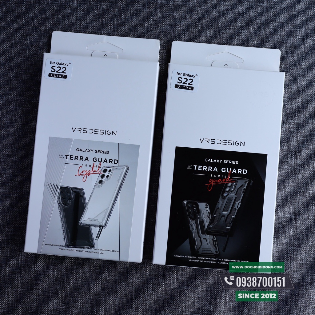 Ốp Lưng Samsung S22 Ultra 5G VRS Terra Guard Crystal và VRS Terra Guard Black