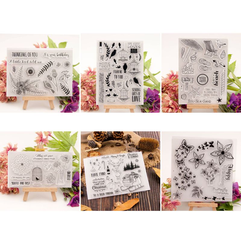 Con Dấu Silicon Trong Suốt In Nổi Trang Trí Sổ Tay DIY Cr