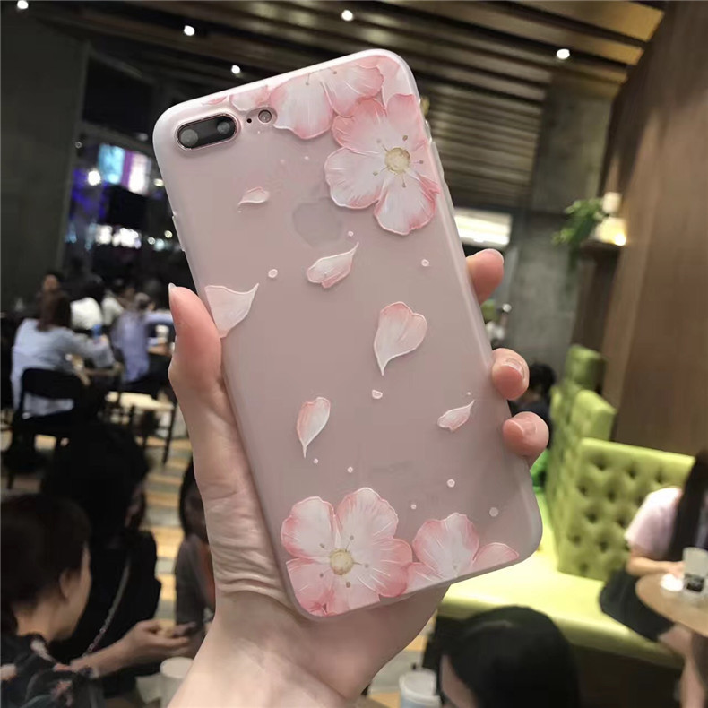 Ốp điện thoại silicon in hoa anh đào cho iPhone 11 12 Mini Pro Max 6 6s 7 8 Plus X XR XS Max