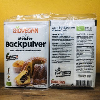 Bột nở làm bánh hữu cơ cao cấp Biovegan túi gói nhỏ 17g tiện lợi