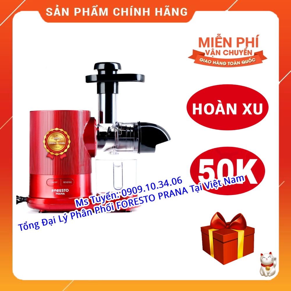 Máy Ép Chậm Foresto Prana Ép Rau Hoa Quả không lo kẹt Bã, Dễ Vệ Sinh