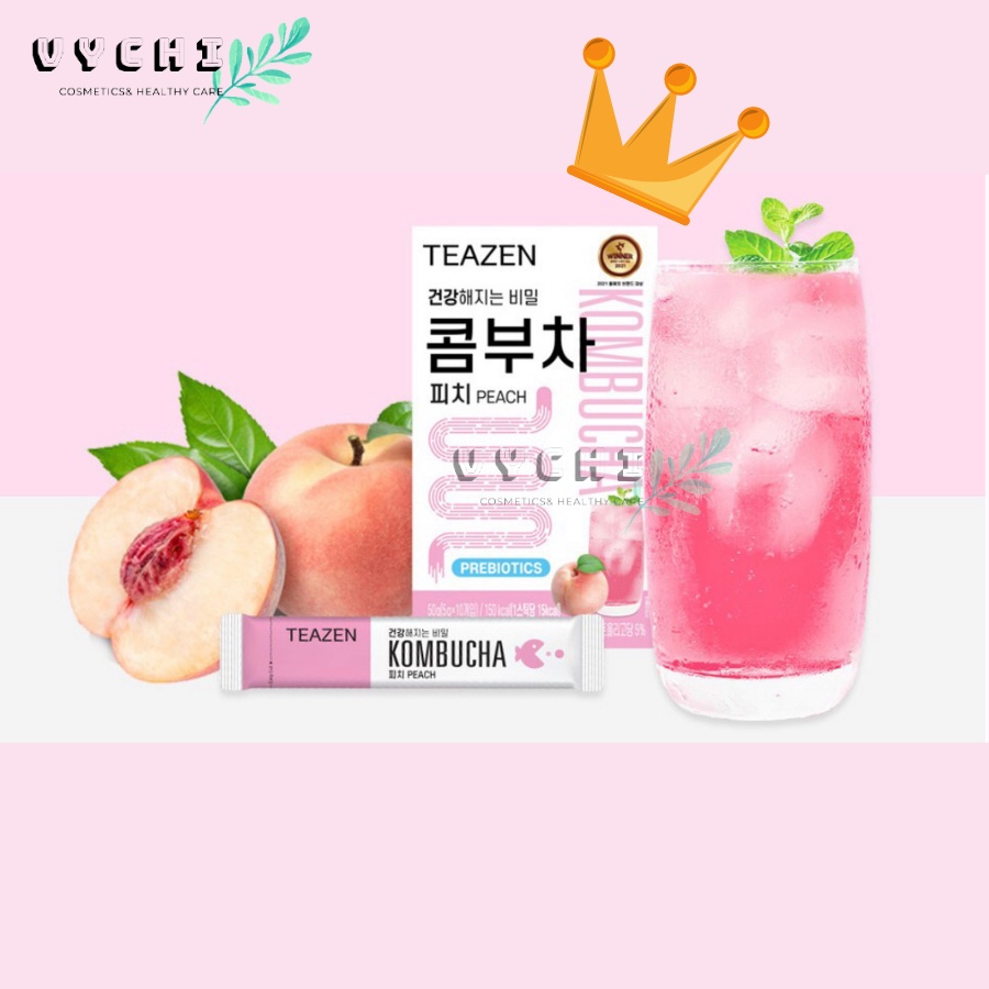 Trà Kombucha Teazen vị đào nhập khẩu Hàn Quốc (Date 2024)