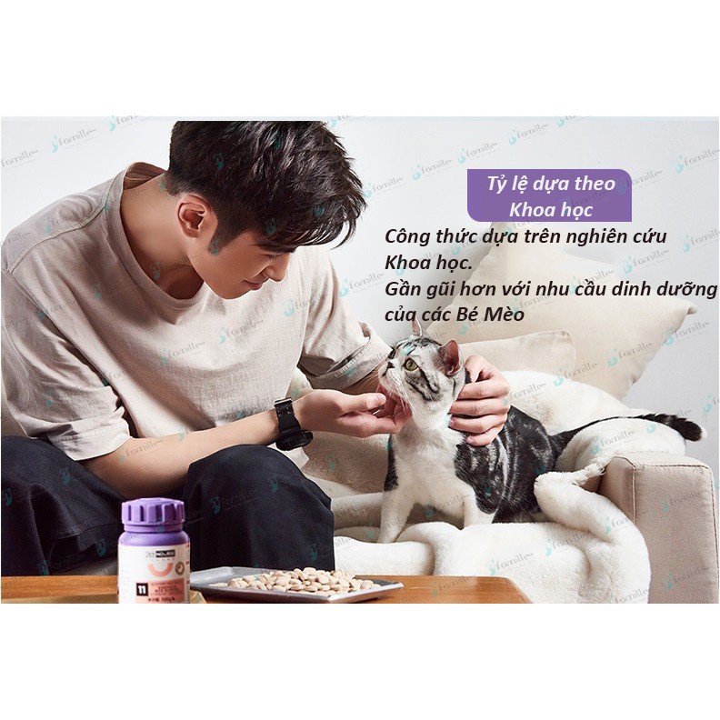[DINH DƯỠNG BỔ SUNG]Vitamin Tổng Hợp Tăng Cường Sức Đề Kháng Cho Mèo, Viên Nhai Hỗ Trợ Tiêu Búi Lông. Hộp 200v. JF63