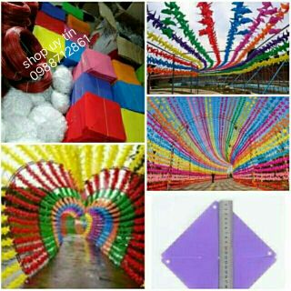 100 chong chóng dây treo trang trí đk 25cm