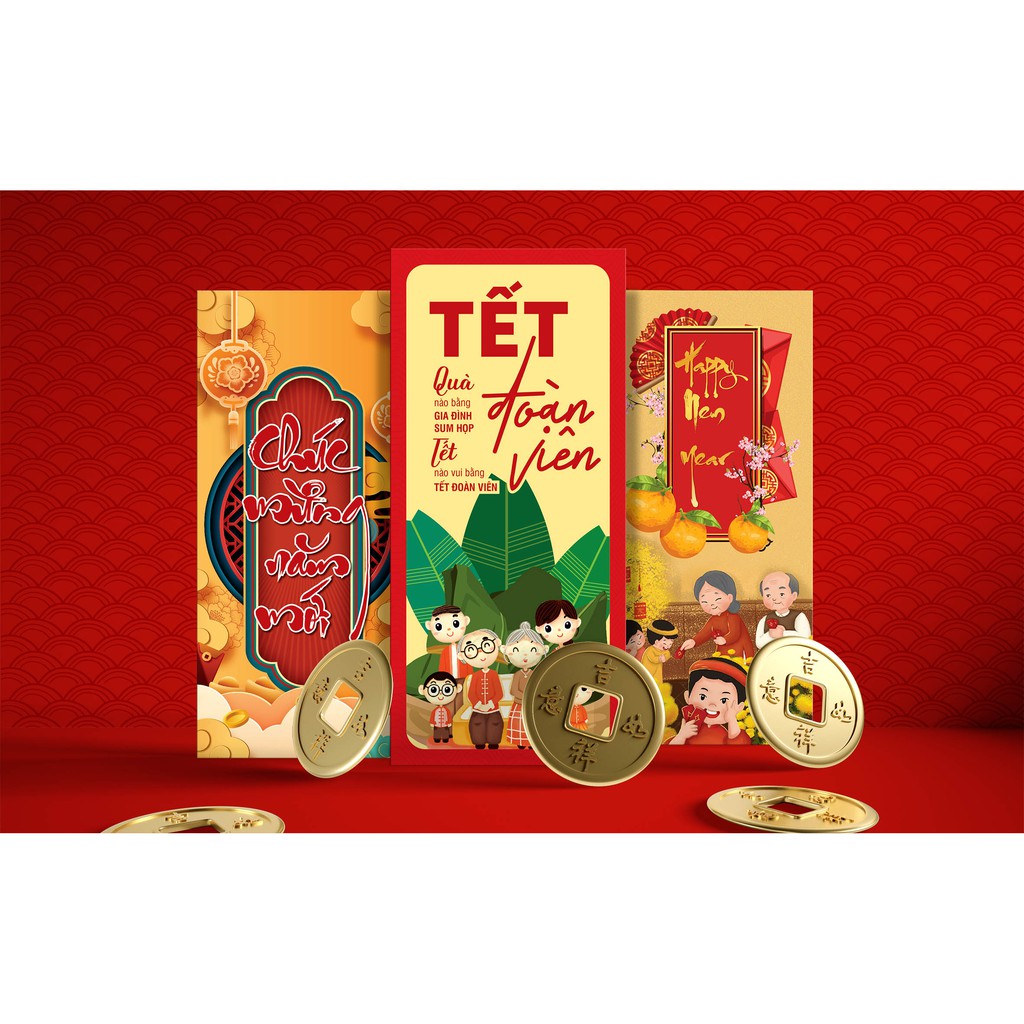 Combo 100 Bao Lì Xì Nhiều Chủ Đề Tết - Xuân 2024 - TẶNG KÈM TÚI BÓNG