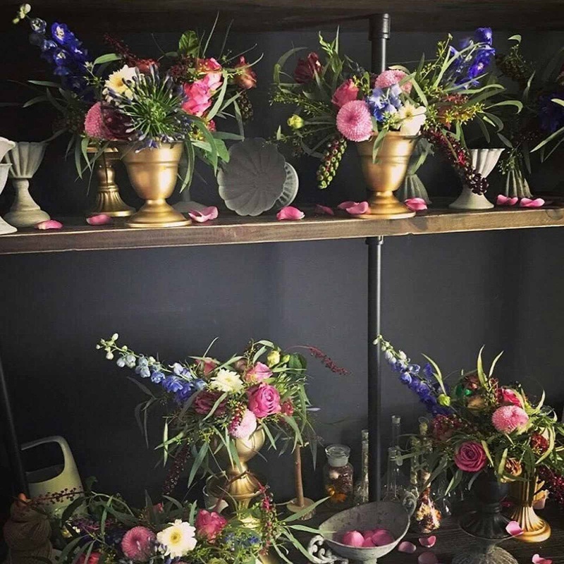 Chậu Hoa Bằng Kim Loại Phong Cách Vintage Dùng Trang Trí Nhà Cửa / Tiệc Cưới