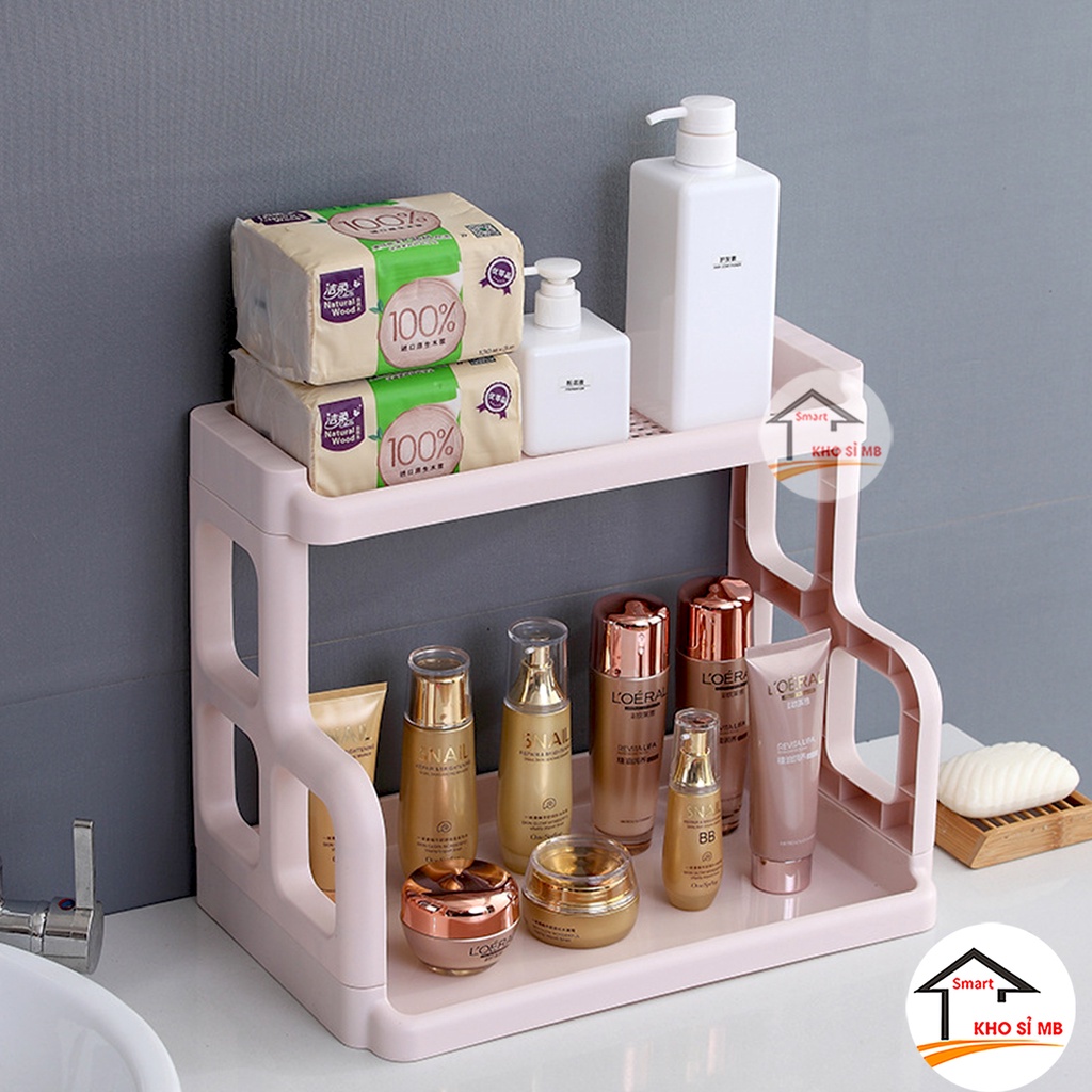 kệ để đồ đựng gia vị nhà bếp đa năng 2 tầng hình chữ H thông minh nhựa việt nhật cao cấp kho sỉ mb